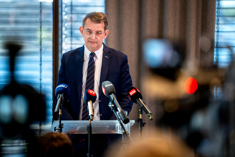 Venstres partiledare Troels Lund Poulsen ger upp sina försök. Bild från tidigare i veckan.