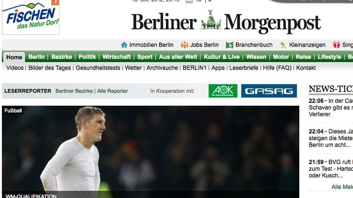 Tyskland började bra mot Sverige men tappade, skriver Berliner Morgenpost.