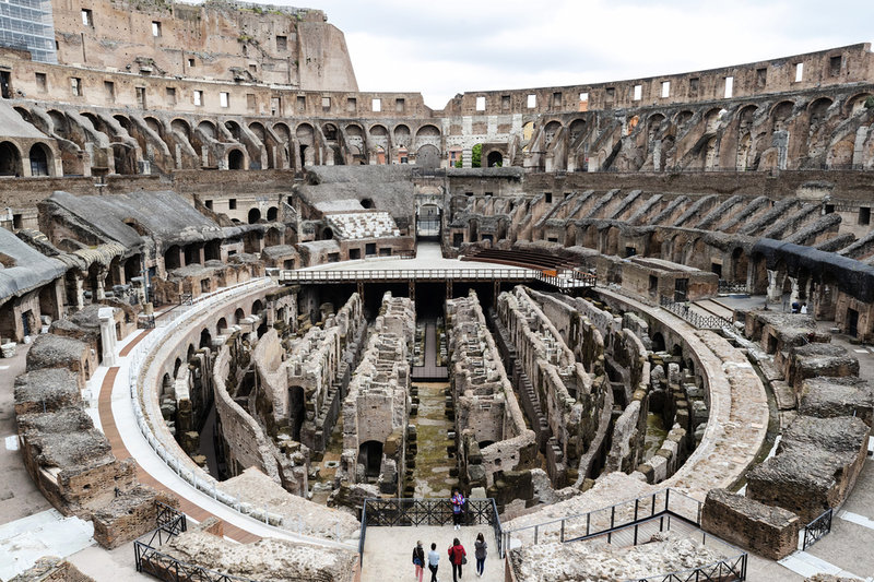 Colosseum var romarrikes skådeplats för strider mellan vilda djur, avrättningar, gladiatorspel och teater med en kapacitet på runt 50 000 åskådare. Arkivbild.