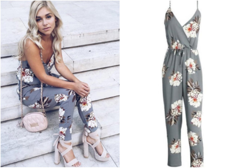 Blommig byxdress