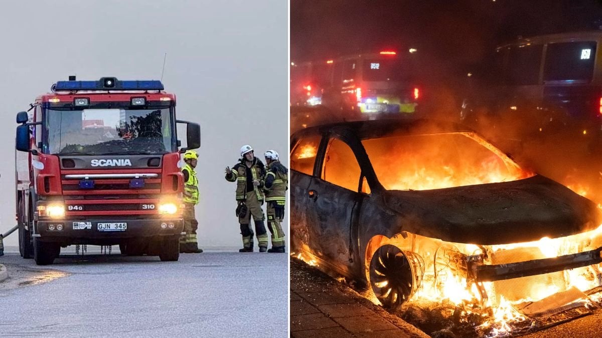 Stor brand i Ängelholm – upp emot 25 bilar totalförstörda