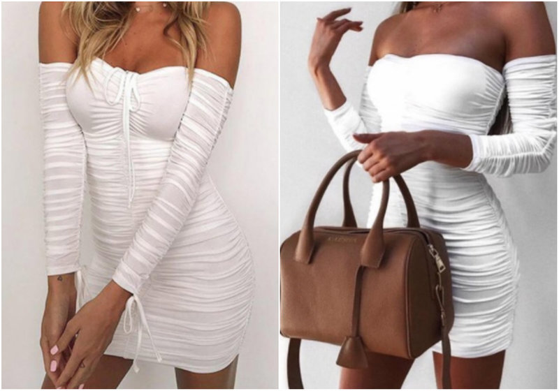 Vit klänning off-shoulder
