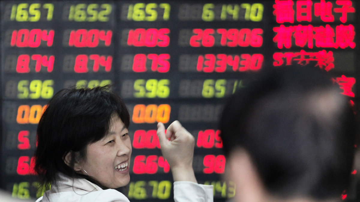 Glada miner på börserna i Kina. Arkivbild.