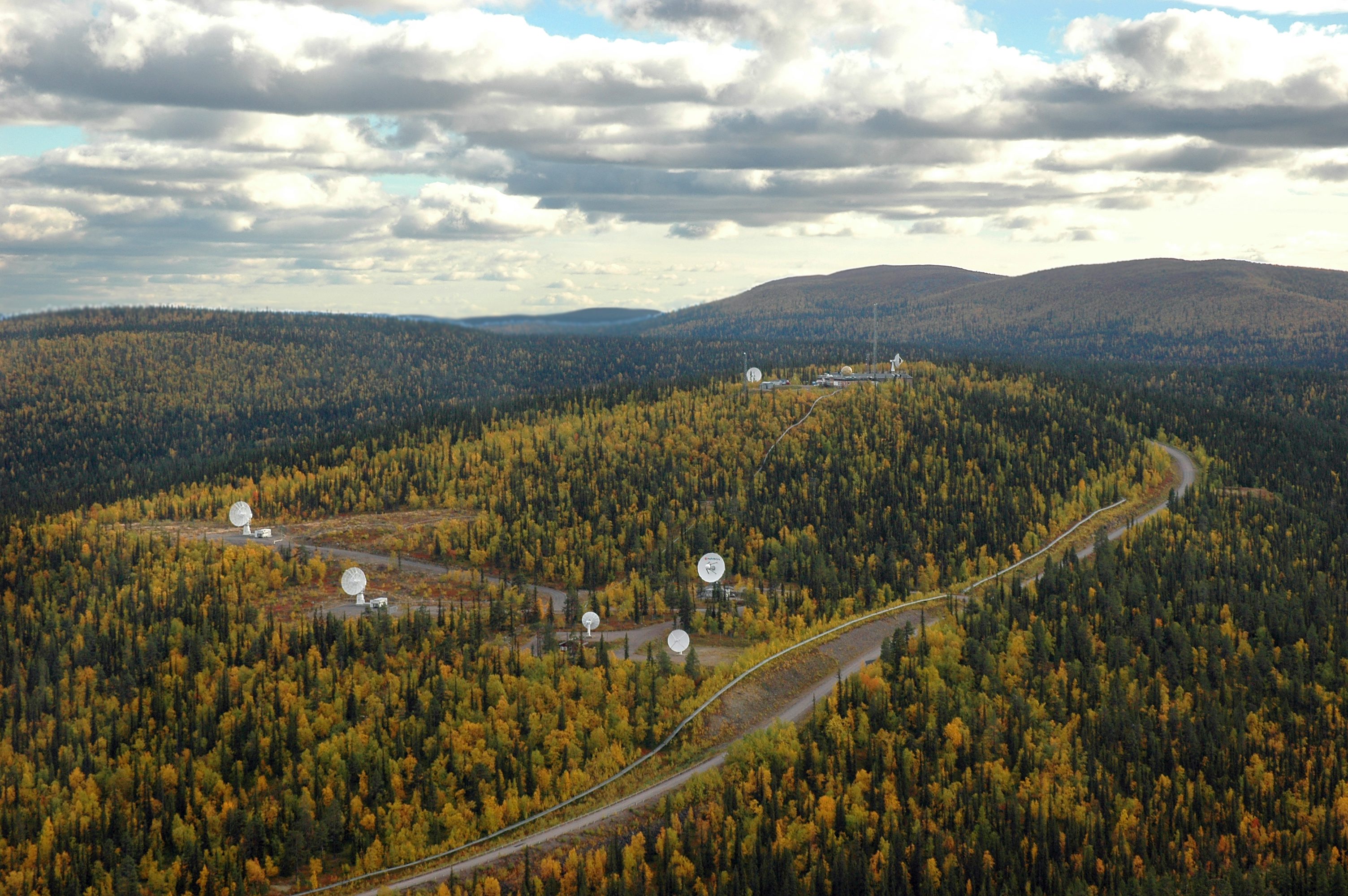 Satellitstationen vid den svenska rymdbasen Esrange utanför Kiruna.