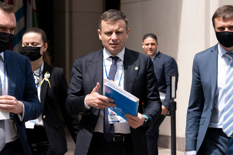 Ukrainas finansminister Serhij Martjenko var en av deltagarna på veckans vårmöte i Internationella valutafonden (IMF).