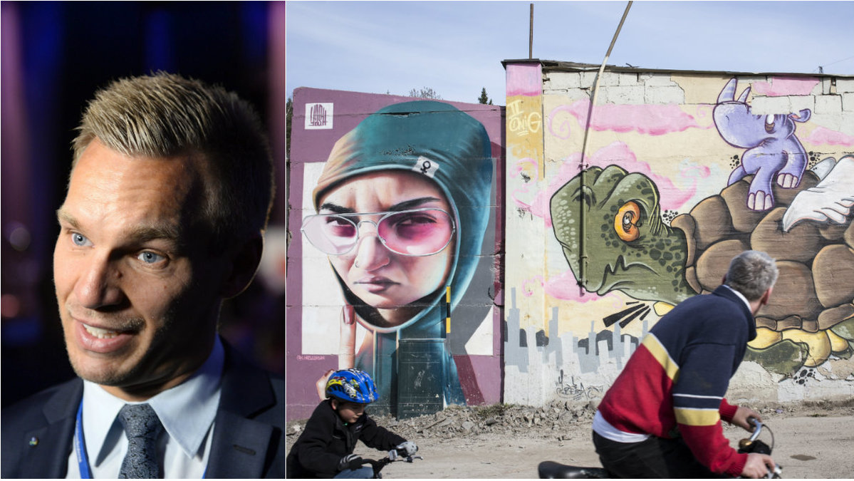 Erik Slottner (kd) vill stoppa planerna på lagliga graffitiväggar i Stockholm. 