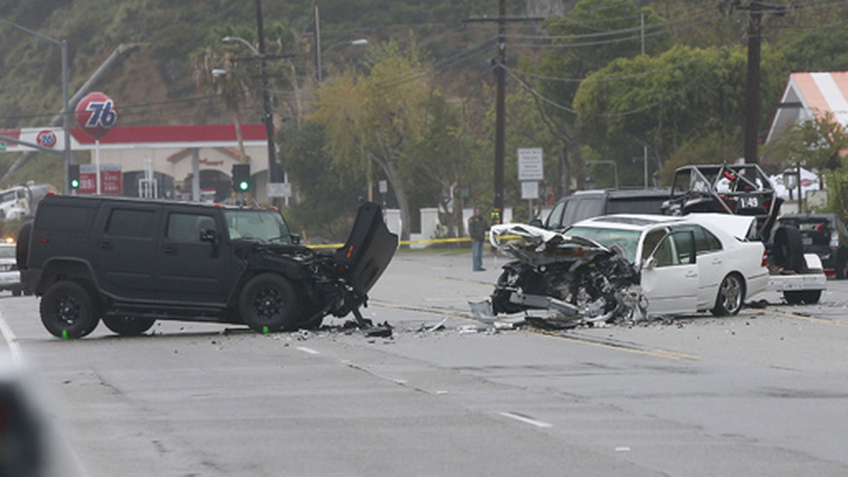 Så här såg olycksplatsen ut på Pacific Coast Highway i Malibu.
